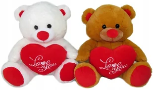 Maskotka Miś z sercem Love You 2 kolory - 32cm WALENTYNKI - Maskotki i pluszaki - miniaturka - grafika 1