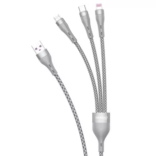 Dudao 3w1 kabel USB - Lightning / microUSB/ USB Typ C 65W 1,2m szary (L20X) - Kable USB - miniaturka - grafika 1