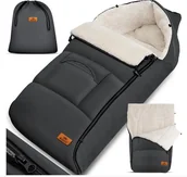 Akcesoria do wózków - ŚPIWOREK DO WÓZKA NA ZIMĘ OCIEPLANY Z KAPTUREM I KIESZENIĄ - miniaturka - grafika 1