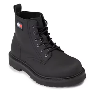 Botki męskie - Trzewiki Tommy Jeans Tjm Ruberized Lace Up Boot EM0EM01276 Black BDS - grafika 1