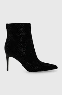 Guess botki RICHERN damskie kolor czarny na szpilce FL8RHN FAB10 - Botki damskie - miniaturka - grafika 1