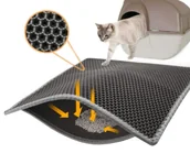 Kuwety dla kotów - Mata wycieraczka pod kuwetę dla kota 65x45cm - miniaturka - grafika 1