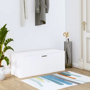 Naścienna szafka na buty biała 100x35x38 cm materiał drewnopochodny - Szafki na buty - miniaturka - grafika 1