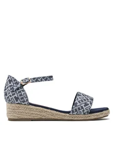 Tommy Hilfiger Espadryle Rope Wedge Sandal Denim T3A7-32776-0048 S Błękitny - Buty dla dziewczynek - miniaturka - grafika 1