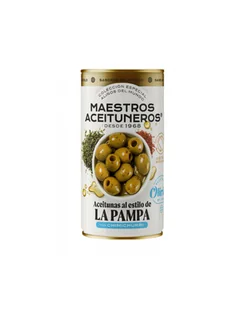 Oliwki MAESTROS LA PAMPA puszka 320g zielona bez pestki / oliwka z argentyńską przyprawą Chimichurri - Zdrowa żywność - miniaturka - grafika 1