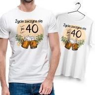 Koszulki męskie - Koszulka Męska Biała na 40 Urodziny T-Shirt z Nadrukiem Na Prezent Gift - miniaturka - grafika 1