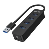 Kable - Unitek Hub USB-A, 4 porty USB 3.0, aktywny, 10 W - miniaturka - grafika 1