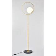 Lampy stojące - mcodo MCODO ::  Nowoczesna, a zarazem klasyczna lampa podłogowa z marmurową podstawą z nowej kolekcji lamp Bella F83022gold - miniaturka - grafika 1