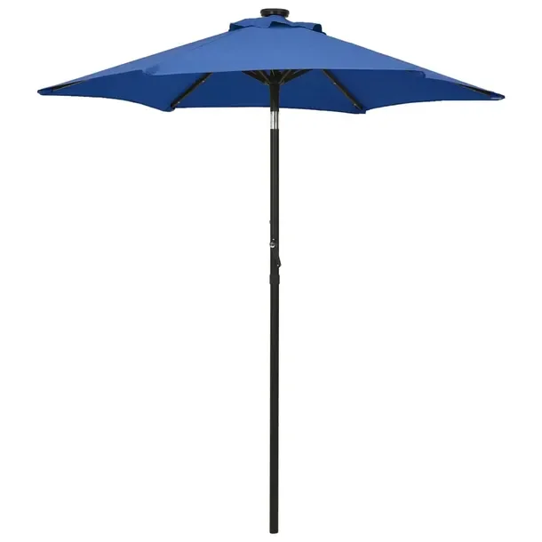 Zolux Parasol patio z LED 200x211cm, lazurowy/ciemnoszary