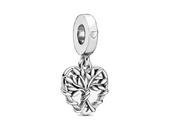 Charmsy - Rodowany srebrny wiszący charms do pandora drzewo życia tree of life ażur srebro 925 QS0792a - miniaturka - grafika 1