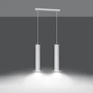 Lampy sufitowe - Lampa sufitowa Luna biała chromowana 2xGU10x10W wym: 100 x 30 x 8 cm aluminium Emibig - miniaturka - grafika 1