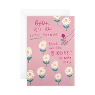 Kartki okolicznościowe i zaproszenia - Hallmark Ogólna kartka z podziękowaniami - uroczy kwiatowy wzór "State of Kind", biała|różowa|szara, 17,3 x 11,9 x 0,2 cm - miniaturka - grafika 1