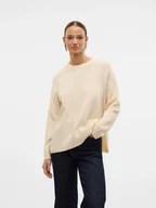 Swetry damskie - Vero Moda Sweter w kolorze beżowym - miniaturka - grafika 1