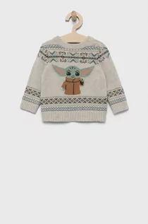 Swetry dla chłopców - GAP sweter bawełniany dziecięcy x Star Wars kolor beżowy lekki - Gap - grafika 1