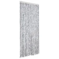Zasłony - vidaXL Zasłona Fly biało-szara 100x200 cm szenilowa - miniaturka - grafika 1