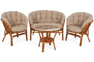 Meble ogrodowe - Meble ogrodowe rattanowe Bahama Orange / Latte 3+1 - miniaturka - grafika 1