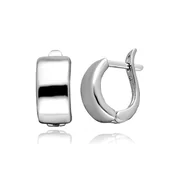 Kolczyki - SREBRNE KOLCZYKI DELIKATNE MAŁE KÓŁECZKA SZERSZE Z PRZODU p.925 - miniaturka - grafika 1