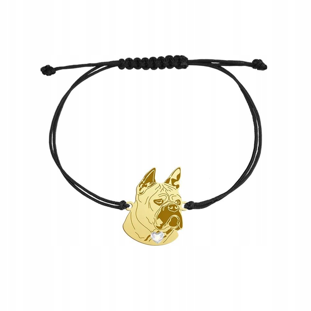 Bransoletka Złota z psem Chongqing Dog 925 Prezent sznurek GRAWER GRATIS