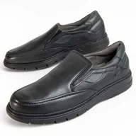 Mokasyny męskie - Purapiel Mokasyn Confore2 Czarny - miniaturka - grafika 1