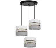 Lampy sufitowe - Żyrandol na lince CORAL 3xE27/60W/230V biały/szary - miniaturka - grafika 1