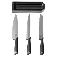 Noże kuchenne - Brabantia Tasty+ Zestaw noży kuchennych + blok Ciemnoszary 12 30 23 - miniaturka - grafika 1