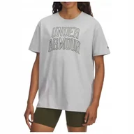 Koszulki i topy damskie - Under Armour Koszulka Damska Oversize Campus Grey Szara S - miniaturka - grafika 1