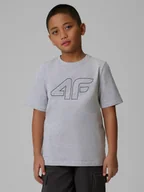 Koszulki dla chłopców - 4F T-shirt regular z nadrukiem chłopięcy - szary 164 (13-14 lat) - miniaturka - grafika 1