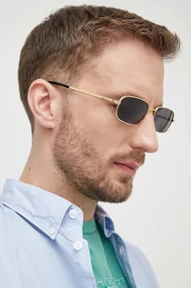 Okulary przeciwsłoneczne - Gucci okulary przeciwsłoneczne męskie kolor złoty - grafika 1