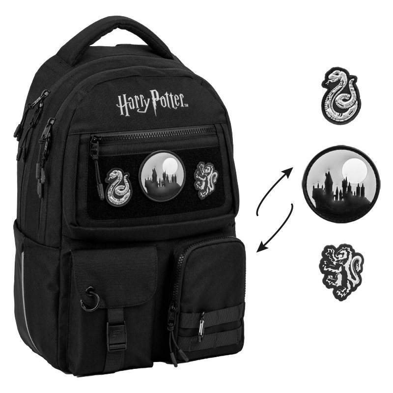 Plecak młodzieżowy szkolny dla chłopców 9-12 lat naszywki Harry Potter Kite