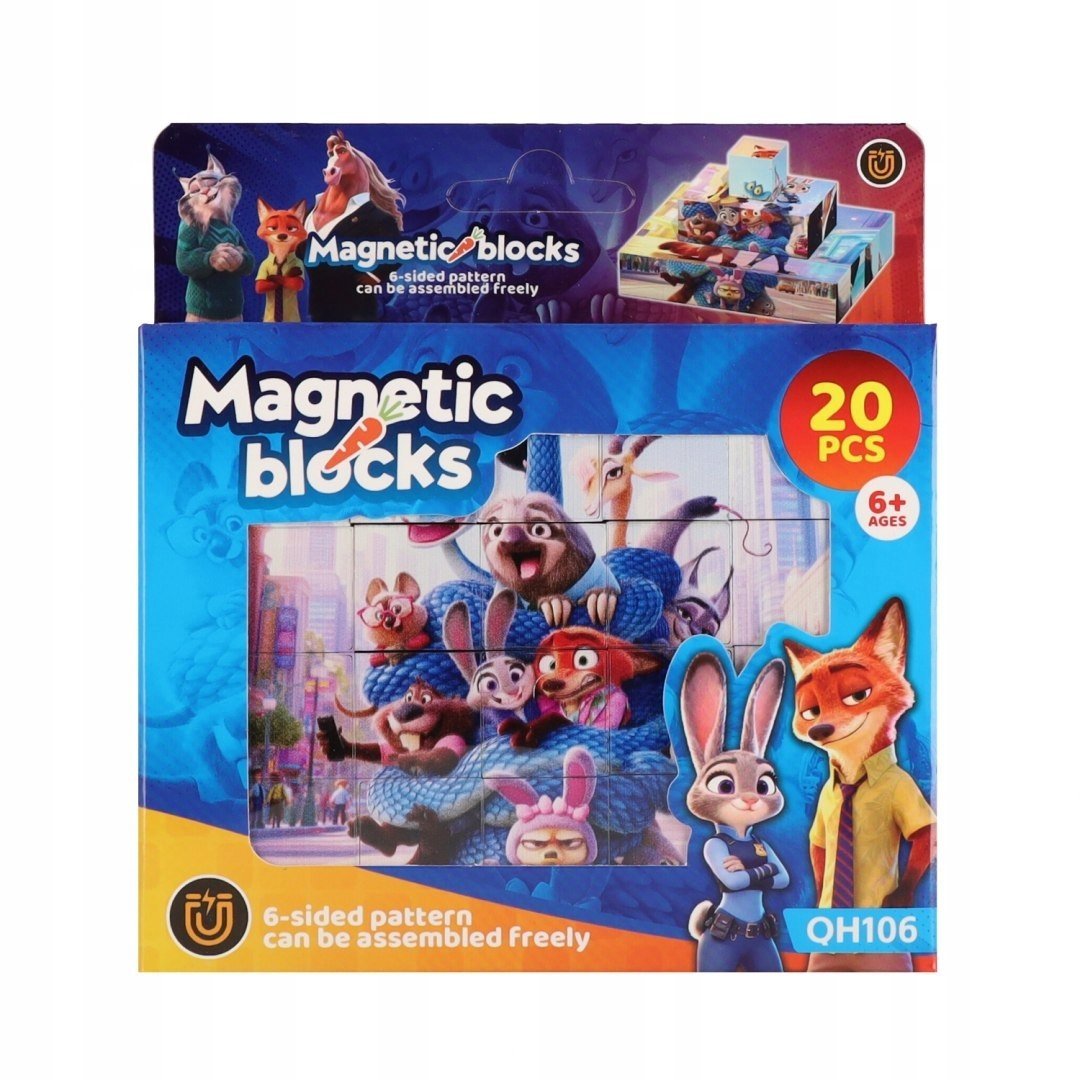 ND39_586441 KLOCKI MAGNET ZWIERZAKI ZOO 20EL PUD
