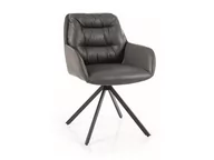 Krzesła - Krzesło obrotowe SPELLO szare skóra syntetyczna - miniaturka - grafika 1
