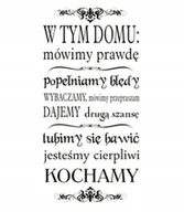 Dekoracje domu - Napis na ścianę cytat naklejka 100x50cm wybór koloru - W tym domu - 174 - miniaturka - grafika 1
