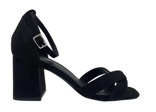 Buty damskie sandały czarne klasyczne na klocku rozmiar 36 Even&Odd - Moda i Uroda OUTLET - miniaturka - grafika 1