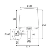 Lampy ścienne - Argon Kinkiet Polo, klosz tekstylny, mosiądz/pink - miniaturka - grafika 1