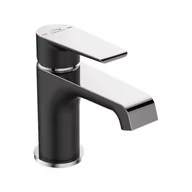 Baterie umywalkowe - Laveo Largo bateria umywalkowa stojąca z korkiem chrom/czarny BAH 722D produkcji BAH 722D - miniaturka - grafika 1