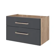 Szafki łazienkowe - Szafka łazienkowa pod umywalkę Krofam Comfy 80 cm dąb castello/antracyt połysk 147-0114 - miniaturka - grafika 1