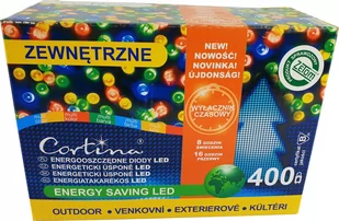 Cortina, Lampki choinkowe,  400LED, 25 m, barwa różnokolorowa - Oświetlenie świąteczne - miniaturka - grafika 1