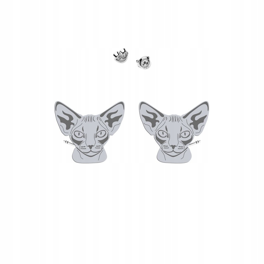 Kolczyki Srebrne Kot Devon Rex 925 Biżuteria Kobieta DEDYKACJA GRATIS