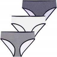 Majtki damskie - 3 x Figi bawełniane 95% damskie majtki bikini Moraj kropki paski gładkie M - miniaturka - grafika 1