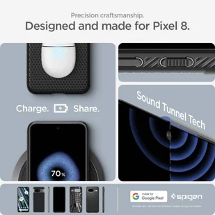Etui GOOGLE PIXEL 8 Spigen Liquid Air Matte czarne - Etui i futerały do telefonów - miniaturka - grafika 16