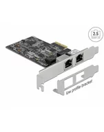 Karty sieciowe - DeLOCK PCI Express x2 Card to 2 x RJ45 2.5 Gigabit LAN RTL8125 LAN Adapter - miniaturka - grafika 1