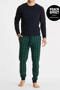 Dwuczęściowa piżama męska z bawełny- granatowa/zielona - Piżamy męskie - miniaturka - grafika 1