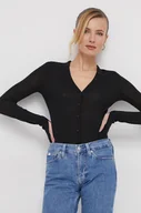 Swetry damskie - Calvin Klein body wełniane kolor czarny lekki - miniaturka - grafika 1