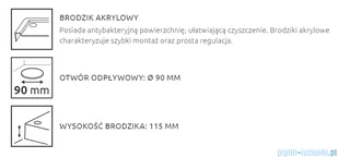 Radaway Doros C Compact Stone brodzik kwadratowy 80x80x11,5cm czarny SDRC8080-05-54S - Brodziki prysznicowe - miniaturka - grafika 4