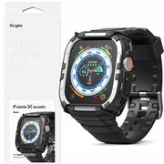 Akcesoria do smartwatchy - Ringke Etui z paskiem Fusion X Guard do Apple Watch Ultra - 49mm, czarne z białą ramką - miniaturka - grafika 1