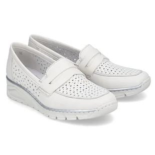 Sneakersy damskie Rieker N3356-80 WHITE 40 - Półbuty damskie - miniaturka - grafika 1
