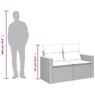 Sofa ogrodowa z poduszkami, 2-osobowa, szara, polirattan Lumarko! - Sofy ogrodowe - miniaturka - grafika 7