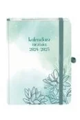 Kalendarze - Kalendarz 2024/2025 B6 ucznia TNS kwiat seledyn - miniaturka - grafika 1
