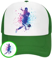 Czapki i chusty sportowe męskie - CZAPKA Z DASZKIEM PIŁKA NOŻNA DLA DZIECI SIATKA ZIELONA BEJSBOLÓWKA - miniaturka - grafika 1