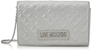 Torebki damskie - Love Moschino Damska torba na ramię Borsa pikowana PU Argento Pikowana torba na ramię, srebrna, 14 x 52 x 18 - grafika 1